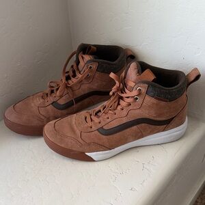 Vans Men's High-Top Suede Sneakers in Rust and Dark Brown